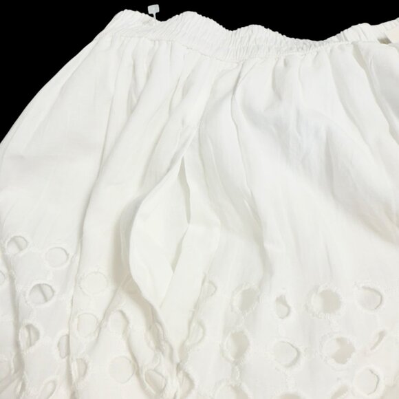 Jennifer & Grace Women's White Lined Eyelet Maxi Skirt Size L Elastic Waist NWT - Picture 5 of 11